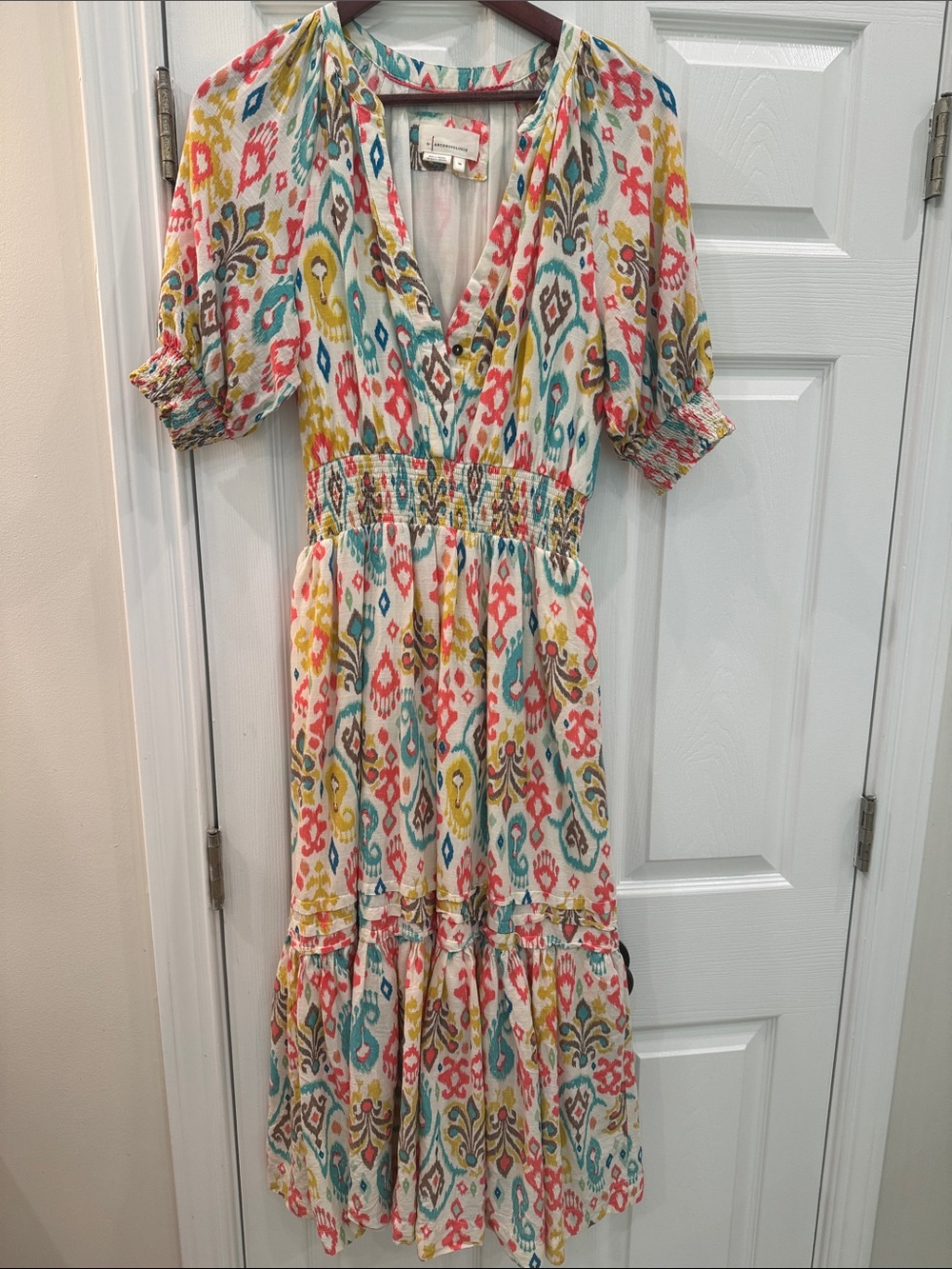 Anthropologie Multicolor Ikat Maxi Dress